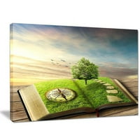 Dizajnerska umjetnost 'Knjiga života sa zelenilom' Grafičkim umjetničkim otiskom na omotano platno