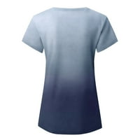 Twifer košulje za žene Ženska modna casual gradijent V-izrez kratki rukav s majicom