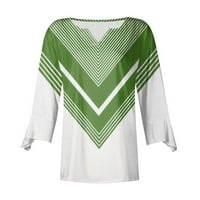 APEPAL ženske majice V izrez T izrezani kratki rukav Split ljetni vrhovi Dressy casual tamno zelena