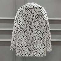 Kaput za žene Ženske zime Srednji dužini Snježni bijeli Leopard Print Cay modni kaput
