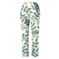 Drošifer Ženske posteljine harem hlače, Hippie Palazzo Pants Boho Joggers Yoga Odjeća Ženski ljetni