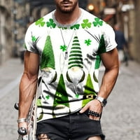 Men St.Patrick's Day okrugli vrat 3D digitalni ispis bluza Fitness Sportska kratke hlače rukave majica zelena, xxxxl