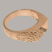 Britanci napravljeni 18k ružinski zlatni prirodni peridot muški prsten za mins - Opcije veličine - veličine