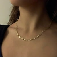 Slojevito zlatne početne ogrlice za žene 14K pozlaćene paperclop veze Ogrlice za pričvršćivanje preklopne