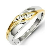 14K dvotonski zlatni real dijamantski muški prsten
