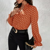 Ženske vrhove bluza Žene Ležerne prilike s dugim rukavima Thirts Henley Fashion Orange M