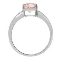 1.0ct jastuk za rezanje ružičaste simulirane dijamant 18k bijelo zlato Angažovane prstene veličine 5