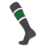 Elite bejzbol fudbalske koljena visoke prugaste čarape Grafit, bijeli, kelly green
