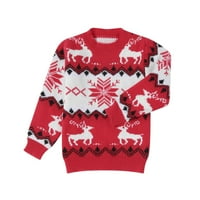 Jeseni džemperi za ženske vrećaste fit džemper Cardigan božićni posad vrat kardigan džemper crvena 2y