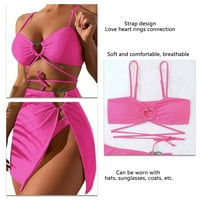 Setovi bikinija, Poliester PU Ženski kupaći kostim za zabave na bazenu Pink L