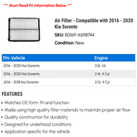 Zračni filter - kompatibilan sa - Kia Sorento