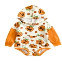 Toddler Baby Boy Girl Halloween Hoodie Dukseri za pukotine s kapuljačom s dugim rukavima