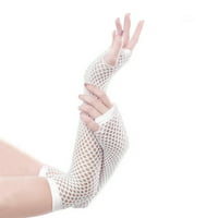 Ženske rukavice Fishnet dugačka crna ruka Zimske prstene, bez tople slatke radne rukavice bijela slobodna