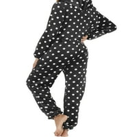 Lisenrain Women Dot Printing Einteiler Pajama Pajamas dugih rukava za printu s kapuljačom s kapuljačom