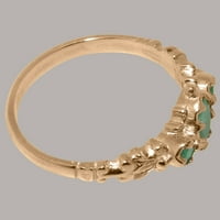 Britanci napravio je 10k ružični zlatni prsten s prirodnim smaragdnim ženskim obljetnicama - Opcije