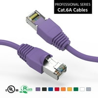 50ft CAT6A zaštićena Ethernet mrežom podignuta kabl ljubičasta, pakovanje