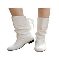 Crocowalk dame jahačke čizme Mid Calf zimske cipele s niskim potpeticama Slouch Boot Lady hodanje Neklizajuće