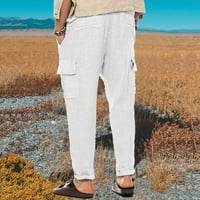 Simplmasygeni Muškarci Ležerne hlače Pantalone Trendy Cargo Stripe personalizirani džepni gumb