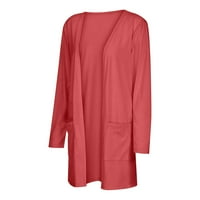 Kaputi za žene Ženske boje dugih rukava Ležerne prilike Bluza sa džepom Kardigane Modni zimski kaputi