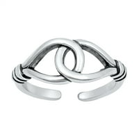 Sterling srebrna obećava beskonačnoj petlji prsten za oksidirano podesivo midi nakit za nakit
