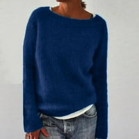 Ženski pulover Dukseteri Žene Ležerne prilike sa čvrstim pletenim džemper s dugim rukavima Bluza Labavi