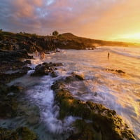 Plaža Kua Bay na zalasku sunca, obala Kona; Kona, Big Island, Havaji, Sjedinjene Američke Države Poster