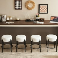 Ufurpie set od 24 Counter visine Teddy tkanine okrugle barske stolice, moderne tapecirane stolice za