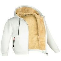 Paille Muška zima Warm Jacket Drawstring Hoodie Dugi rukav kaput Ležerne prilike za odmor bijeli XL