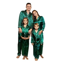 SIMU Usklađivanje porodice pidžama satena svila Pajamas PJ's Solid porodica podudaranje sanja za spavanje
