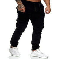 Rejlun muški dno nacrtane hlače od pune boje pantalone Ležerne prilike Cargo Rad Black XXL