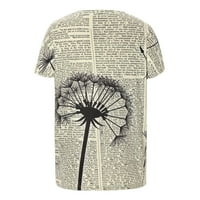 Hanas ženska ljetna moda casual tiskani okrugli vrat kratki rukav grafički grafički gornji bluzu tunički