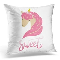 Ružičasta čarobna slatka sa jednorog i natpisom slatki apstraktni jastuk jastučni jastuk