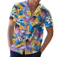 Simplmasygeni Muški vrhovi čišćenje ljeta muške havajske košulje za print rever kratkih rukava