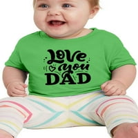 Volim te tata majica dojenčad -Martprints dizajni, mjeseci