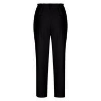 Olyvenn ponude ženske casual hlače tiskane elastične struke duge hlače sa džepom Dressy Casual Casual Hlače Boho joga gamaše Ljetne trendi pantalone crne 8