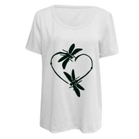 Prodaja Ženske košulje za Valentinovo Zmajsko srce Print Weons Cosy Labava bluza V-izrez Lovers 'Pokloni