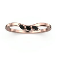 0,12CT Black Diamond Moissanite prsten tri markise kamenje 18k ruža zlato preko srebrnog vjenčanika