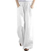 Azrijske hlače za žene, žene plus veličine hlače modna casual pune boje elastične labave ravne široke