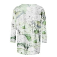 Hvyesh ženski rukav ljetni povremeni ispis posade izrez T majice lagane klasične bluze za tee za nošenje