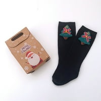 Dječje božićne čarape crtane lutke čarape Ne klizne podne čarape Solidne boje Srednje cijevi Čarape