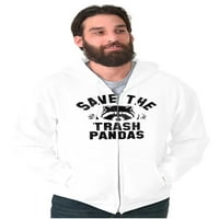 Spremi smeće Pandas Funny Raccoon Pun Zip Up Hoodie Muške ženske brine za žene 3x