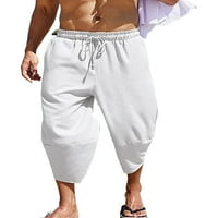 Zodanni Muške hlače Čvrste pantalone u boji Ležerne prilike Leisure Capri Pant Yoga bijeli m