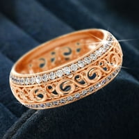 Wozhidaoke prstenovi za žene za Valentinovo poklon Micro Inlay šuplji prsten za djevojku rođendanski