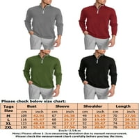 Avamo Classic Fit Polo majica za muškarce Dugi rukav Basic Raint Plain Polos Pulover Zip Up Golf Tenis