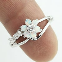 Wefuesd nakit za prstenje za žene Vintage Exquisite Dame Ring Pink bijeli Opal cirkon prsten bakrena