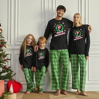 Neugodni stilovi Obiteljski božićni pidžami postavio zelenu flamingo podudaranje za spavanje