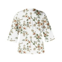 Safuny ženske fit vrhove V izrez Elegantni casual cofy cvjetni tiskani pulover Trendne majice Jeseni