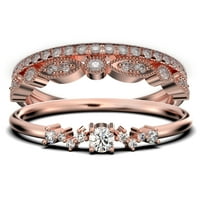 Zigzag Style 1. Carat okrugli rez dijamantski prsten jedinstvenog stila, tanki prsten, vjenčani prsten