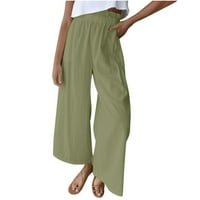 Gacuw linen pantalone Žene Ljeto Palazzo hlače opuštene pantalone Lounge pantalone Duks Ležerne prilike