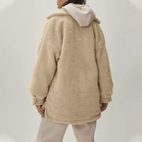 Petort jakna za žene Sherpa jakne s dugim rukavima zgušnjava kaput zimska topla jakna a, s